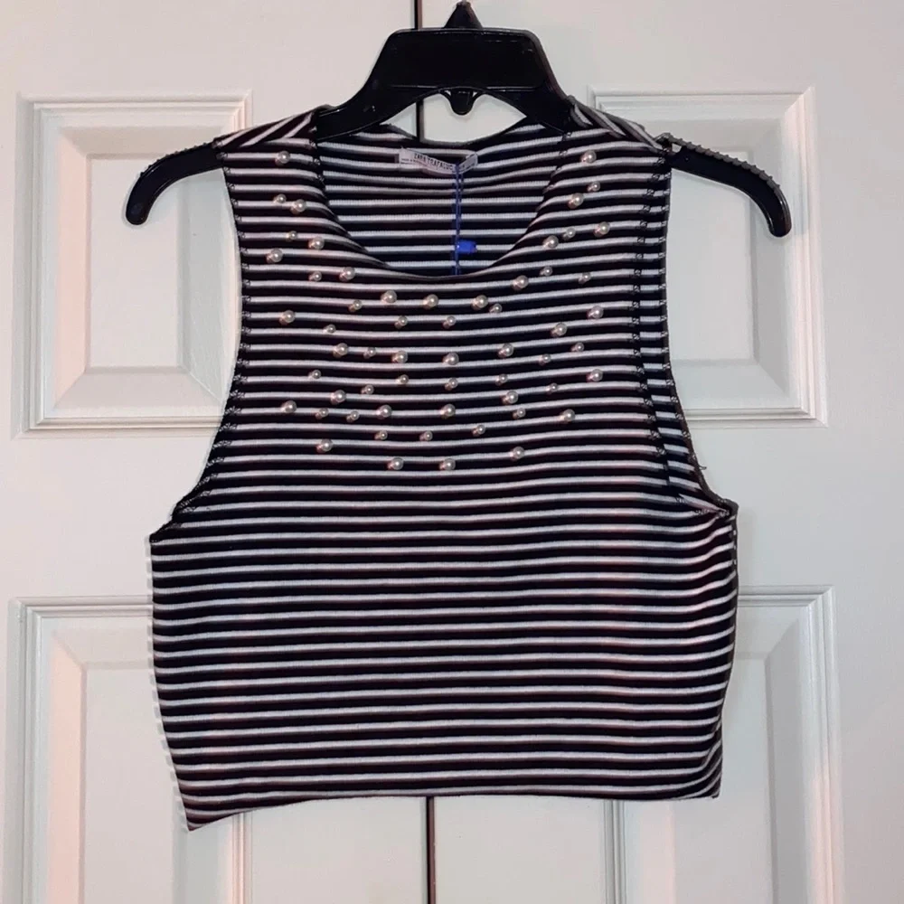Zara Striped Crop Top - Picture 1 of 4
